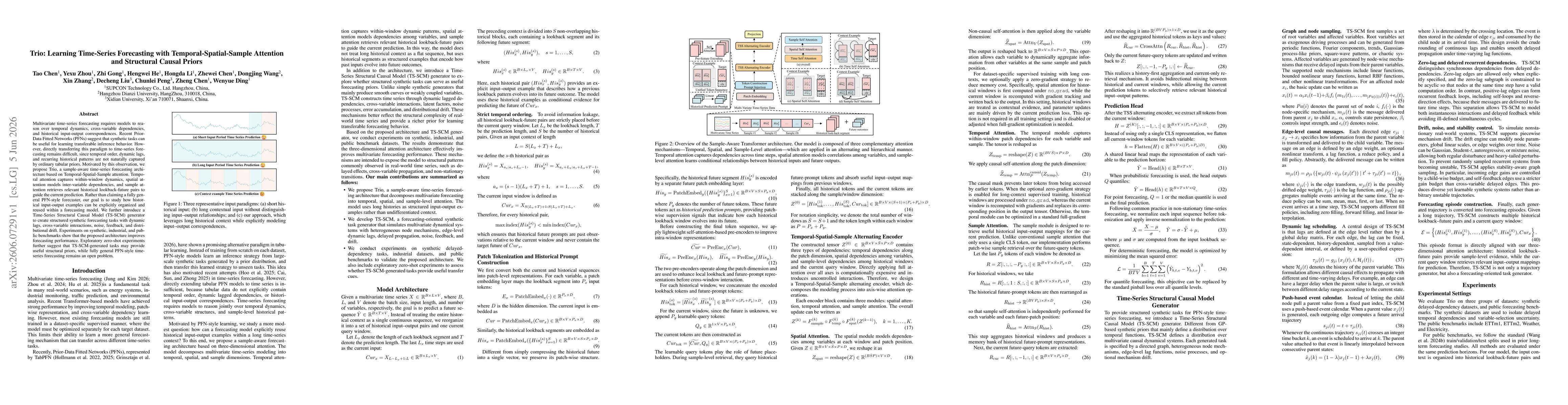 Thumbnail for Trio: Learning Time-Series Forecasting with Temporal-Spatial-Sample Attention and Structural Causal Priors