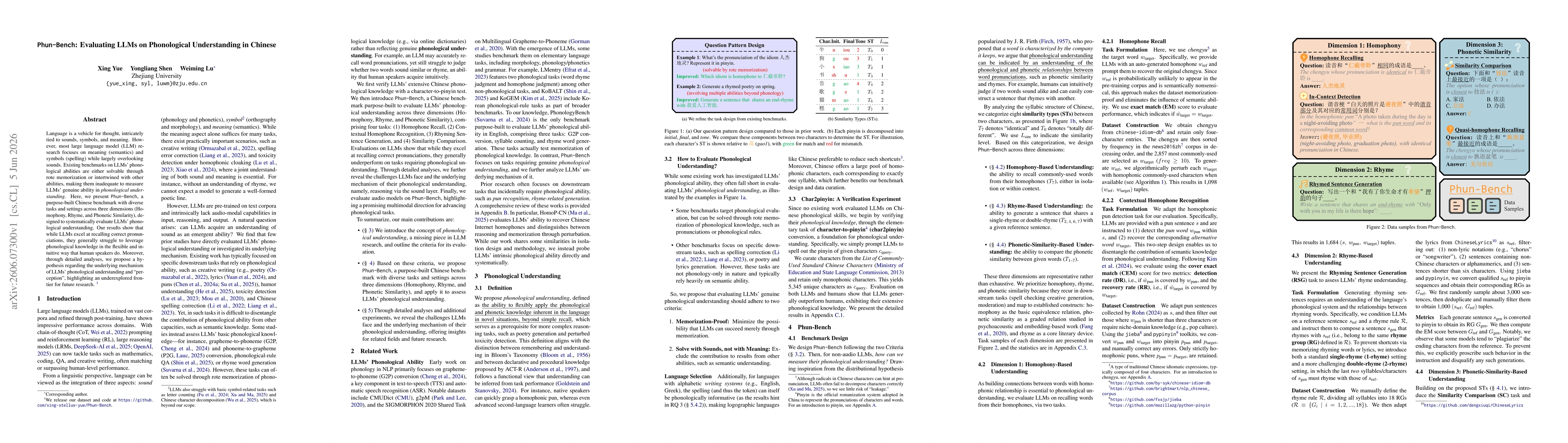 Thumbnail for Phun-Bench: Evaluating LLMs on Phonological Understanding in Chinese