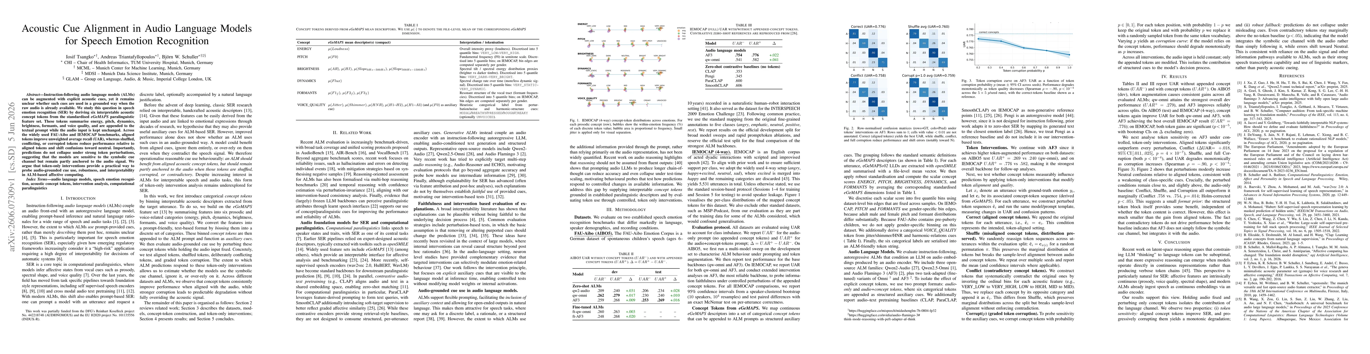 Thumbnail for Acoustic Cue Alignment in Audio Language Models for Speech Emotion Recognition