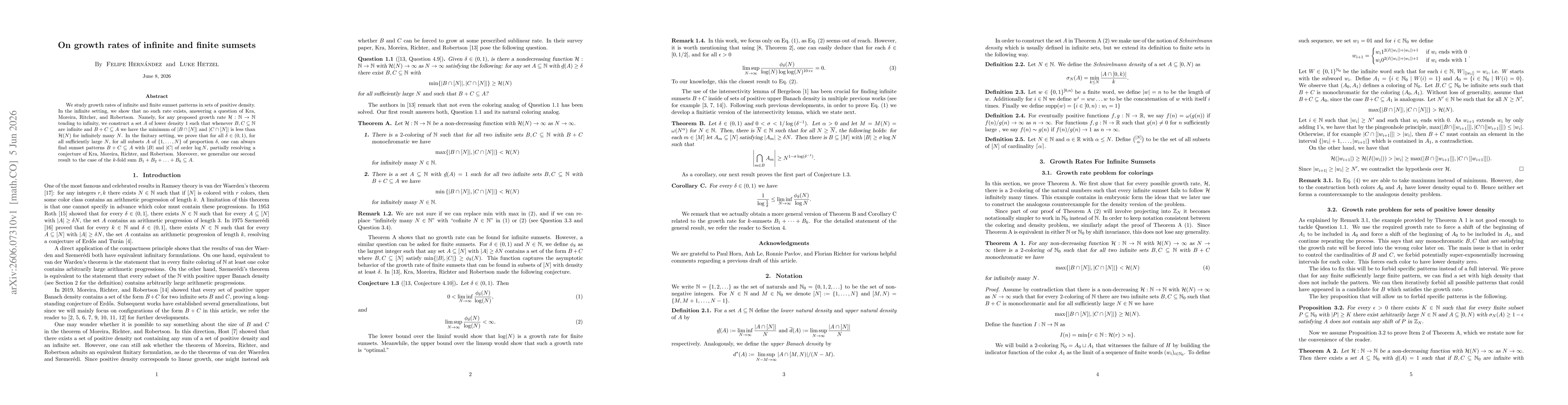 Thumbnail for On growth rates of infinite and finite sumsets