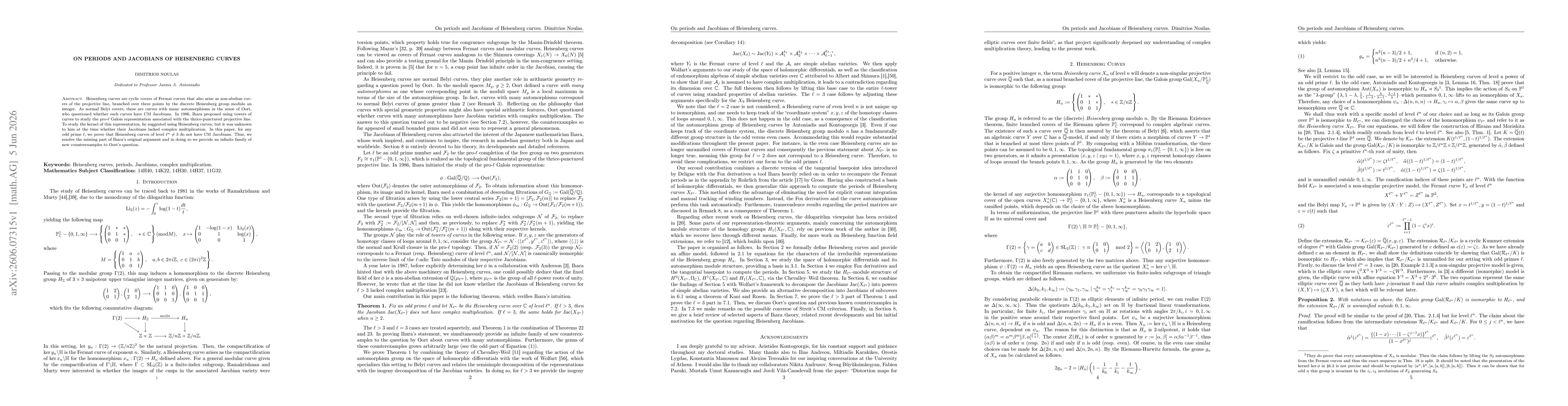 Thumbnail for On periods and Jacobians of Heisenberg curves