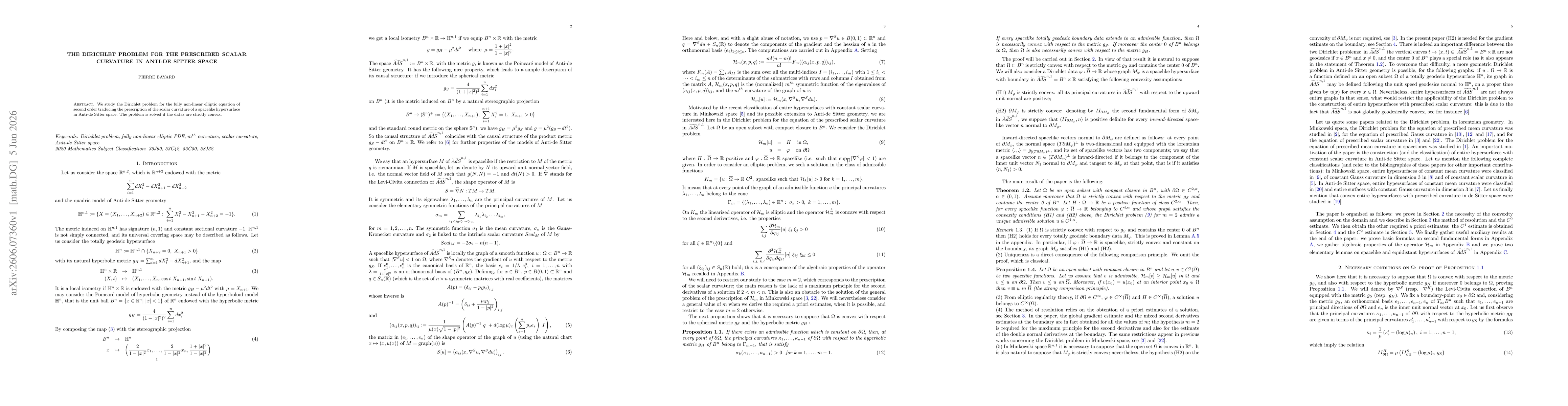 Thumbnail for The Dirichlet problem for the prescribed scalar curvature in Anti-de Sitter space