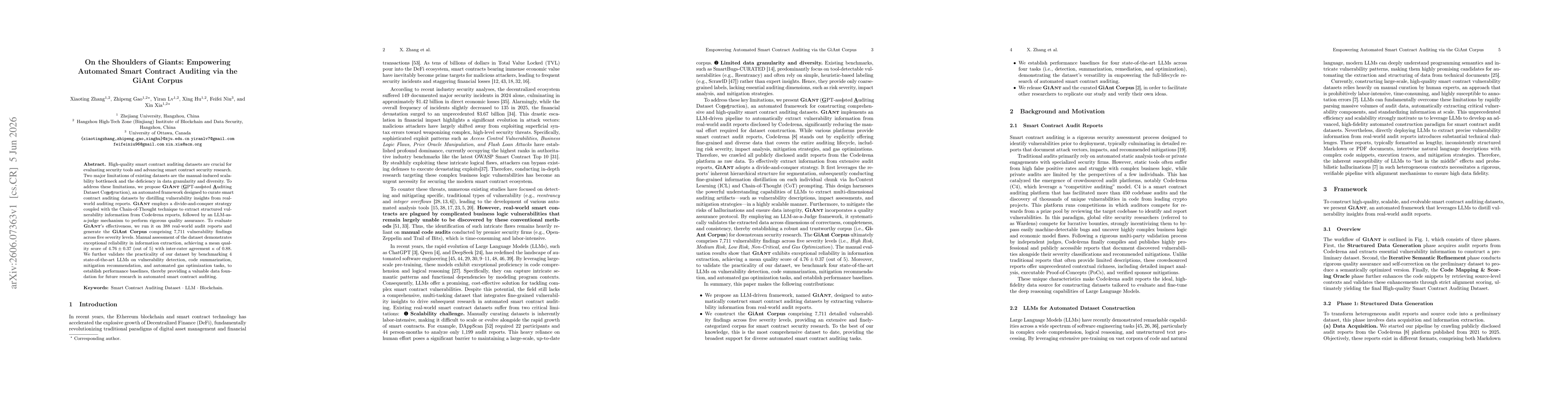 Thumbnail for On the Shoulders of Giants: Empowering Automated Smart Contract Auditing via the GiAnt Corpus