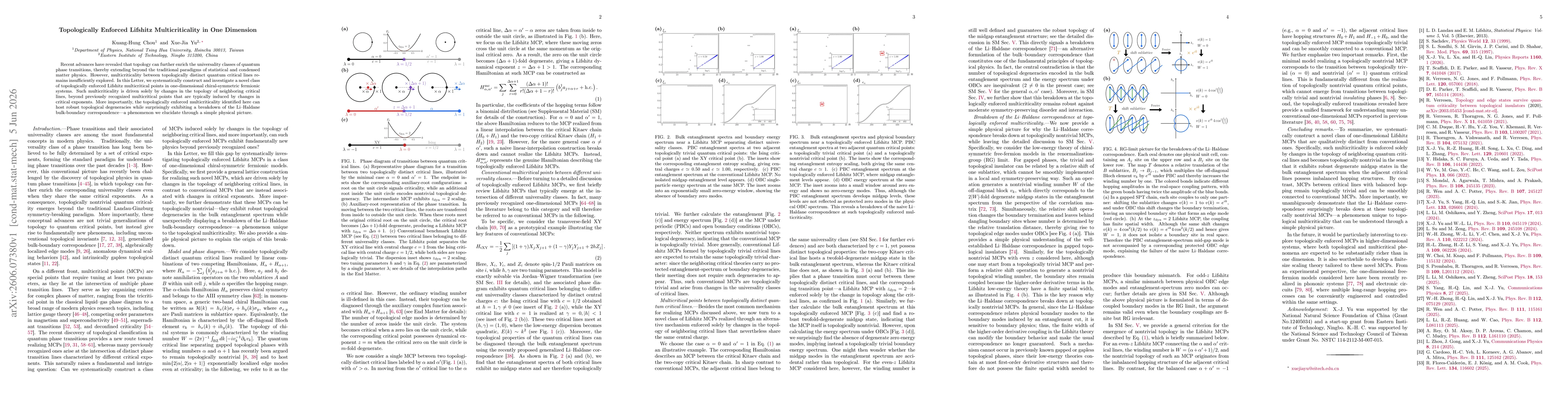 Thumbnail for Topologically Enforced Lifshitz Multicriticality in One Dimension
