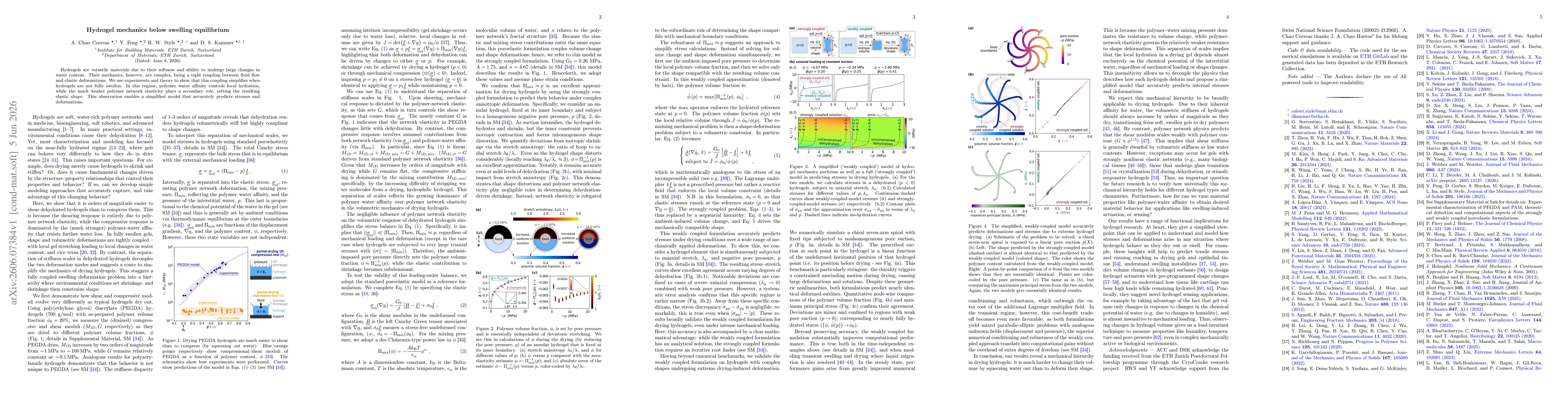 Thumbnail for Hydrogel mechanics below swelling equilibrium