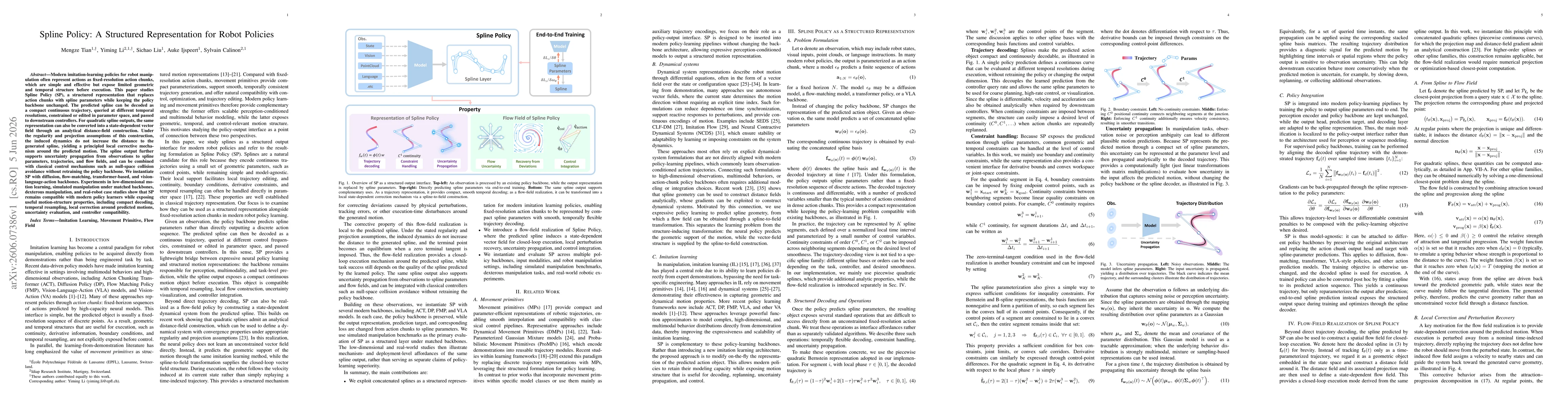 Thumbnail for Spline Policy: A Structured Representation for Robot Policies