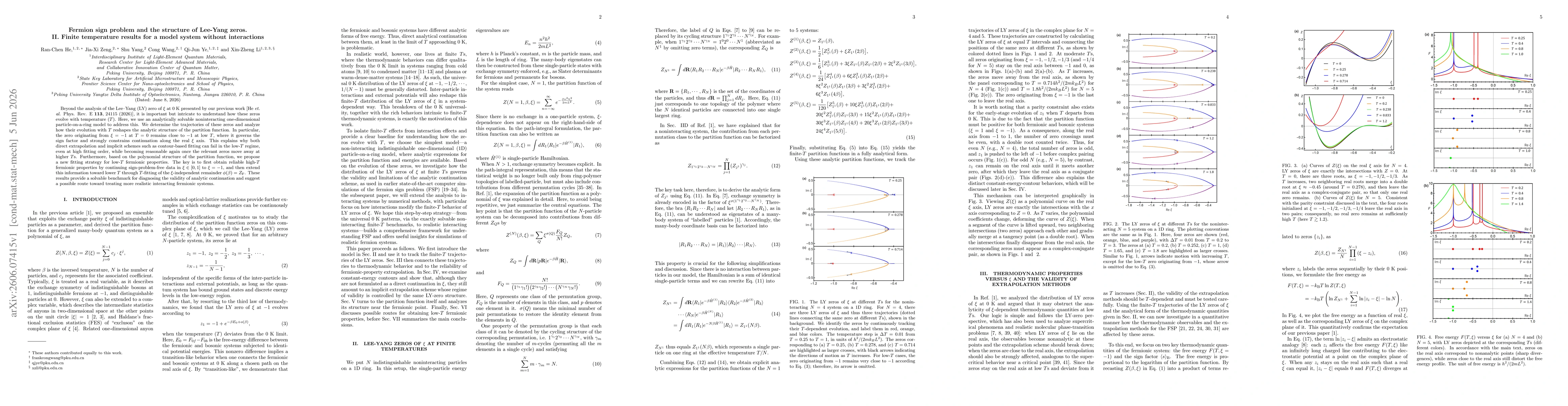Thumbnail for Fermion sign problem and the structure of Lee-Yang zeros. II. Finite temperature results for a model system without interactions