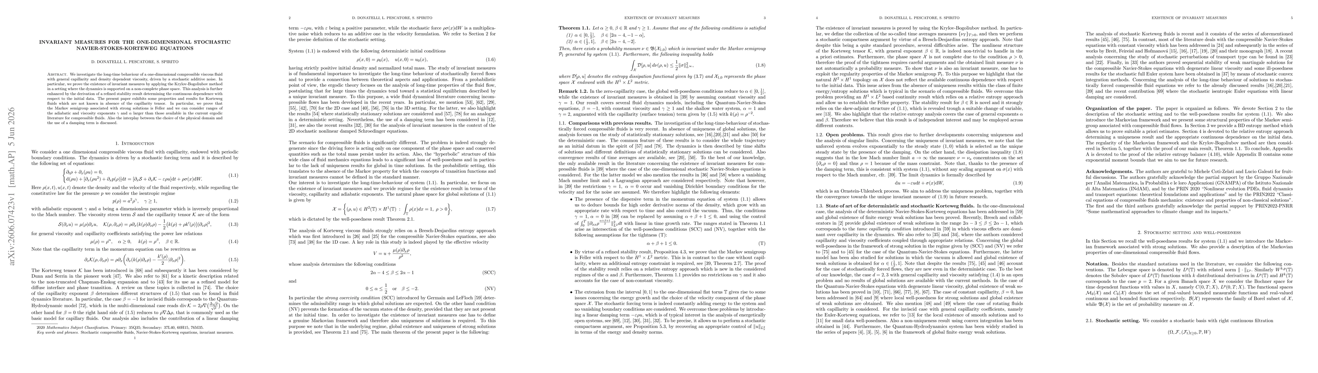 Thumbnail for Invariant measures for the one-dimensional stochastic Navier-Stokes-Korteweg equations