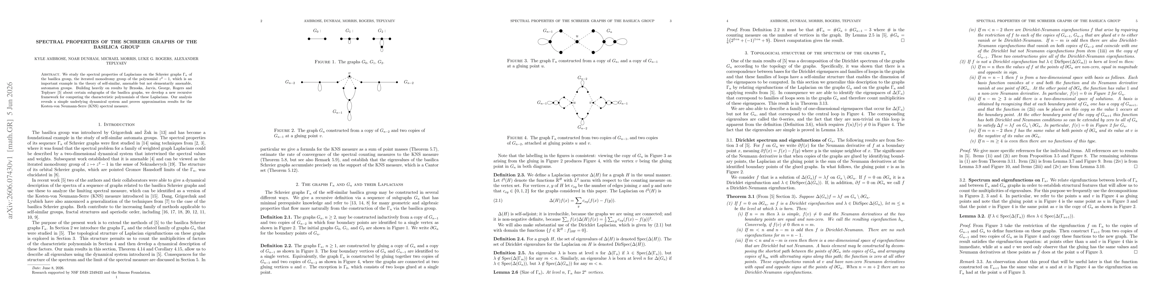 Thumbnail for Spectral properties of the Schreier graphs of the basilica group