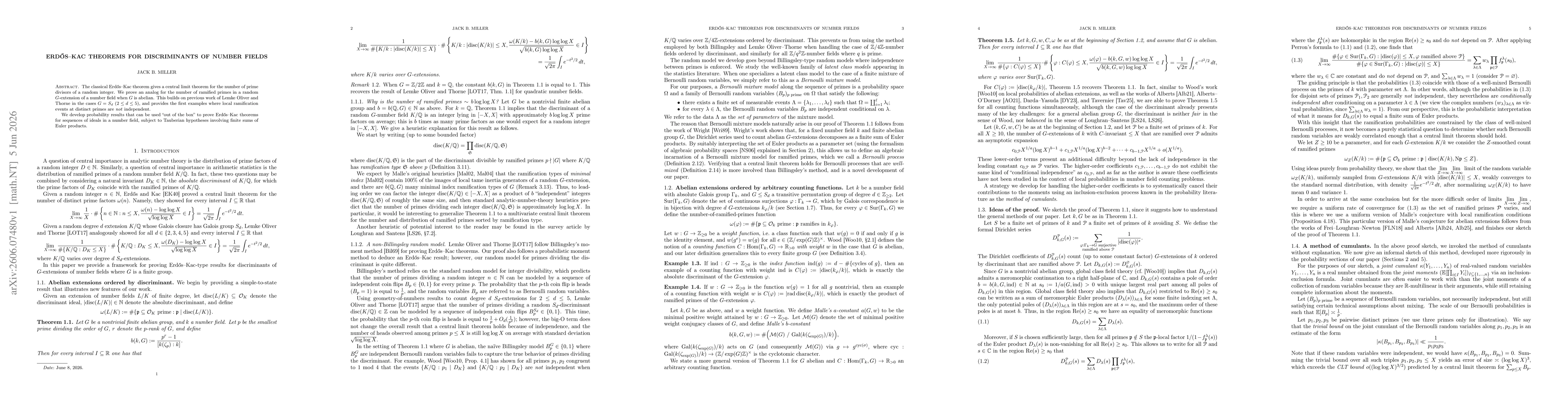 Thumbnail for Erdős-Kac theorems for discriminants of number fields