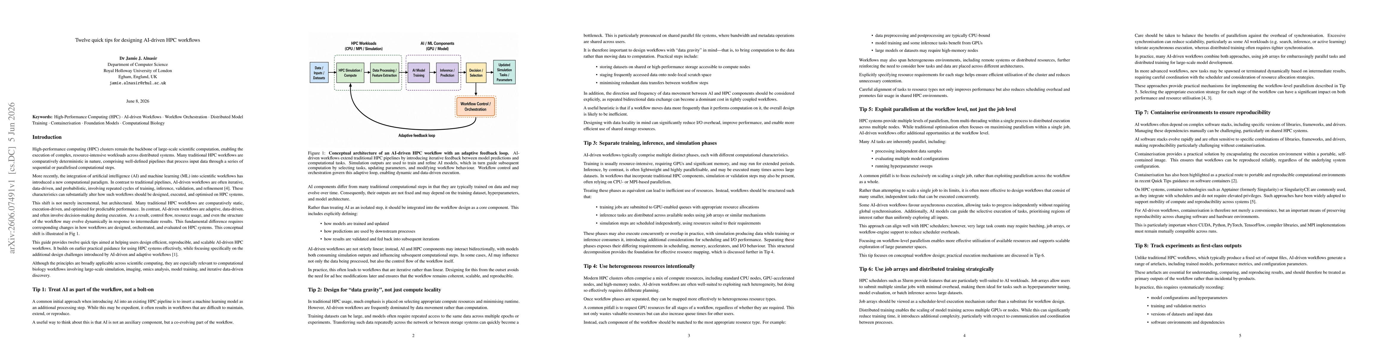 Thumbnail for Twelve quick tips for designing AI-driven HPC workflows
