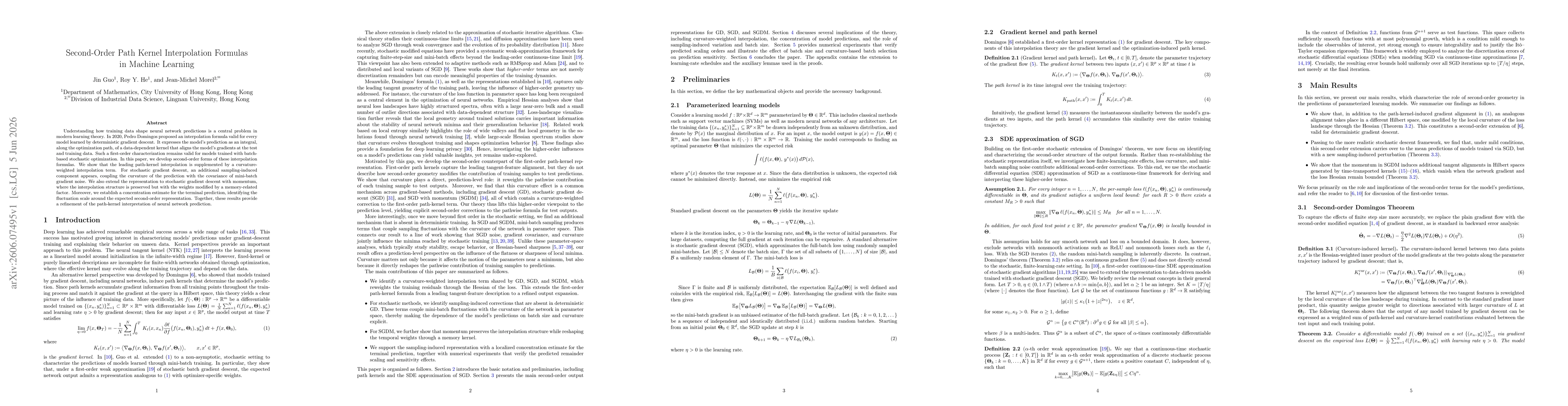 Thumbnail for Second-Order Path Kernel Interpolation Formulas in Machine Learning