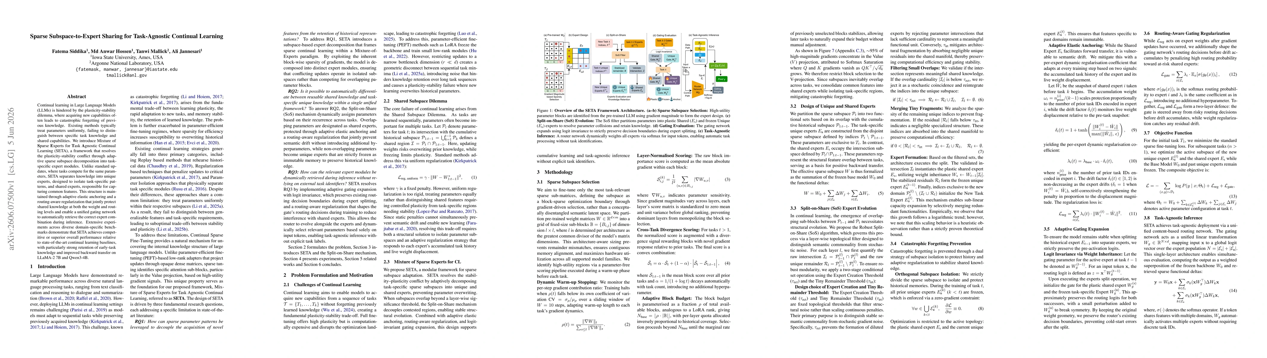 Thumbnail for Sparse Subspace-to-Expert Sharing for Task-Agnostic Continual Learning
