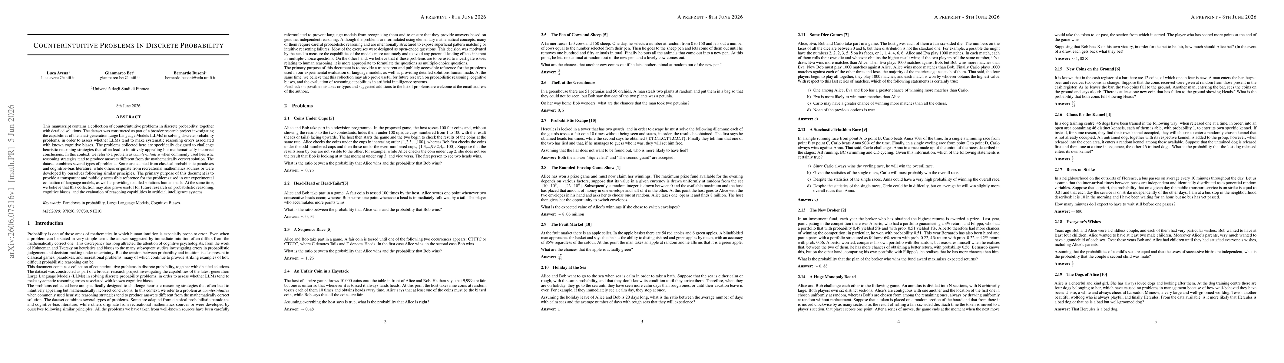 Thumbnail for Counterintuitive problems in discrete probability