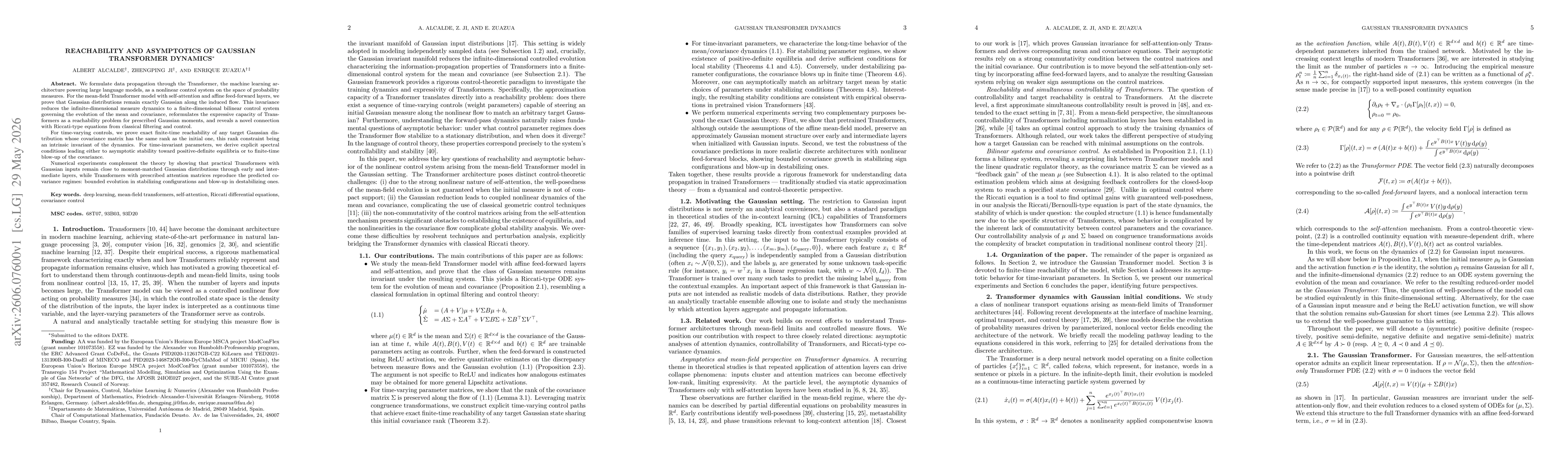 Thumbnail for Reachability and asymptotics of Gaussian Transformer dynamics