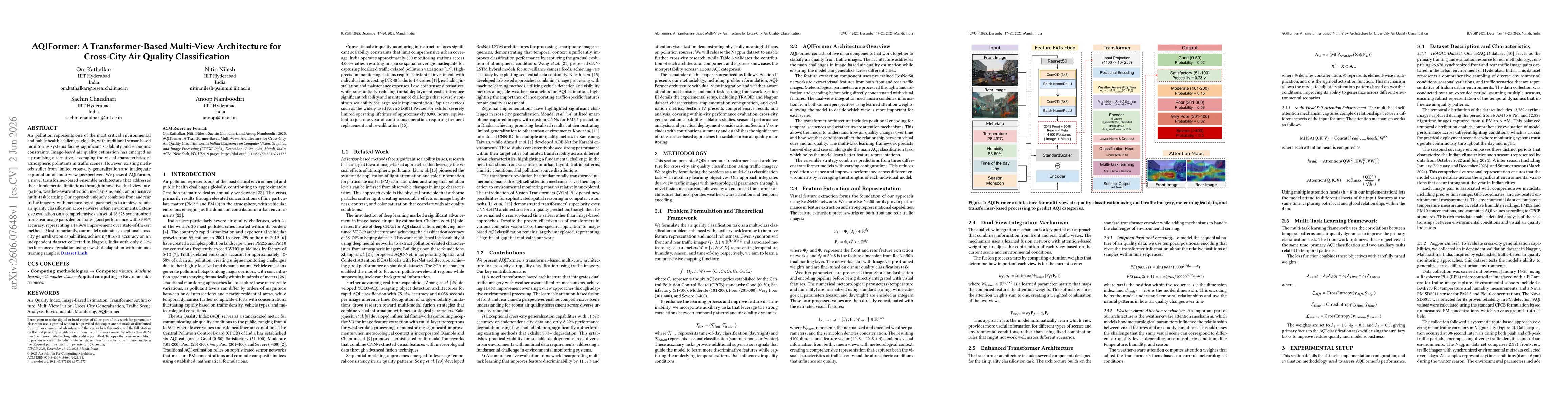 Thumbnail for AQIFormer: A Transformer-Based Multi-View Architecture for Cross-City Air Quality Classification