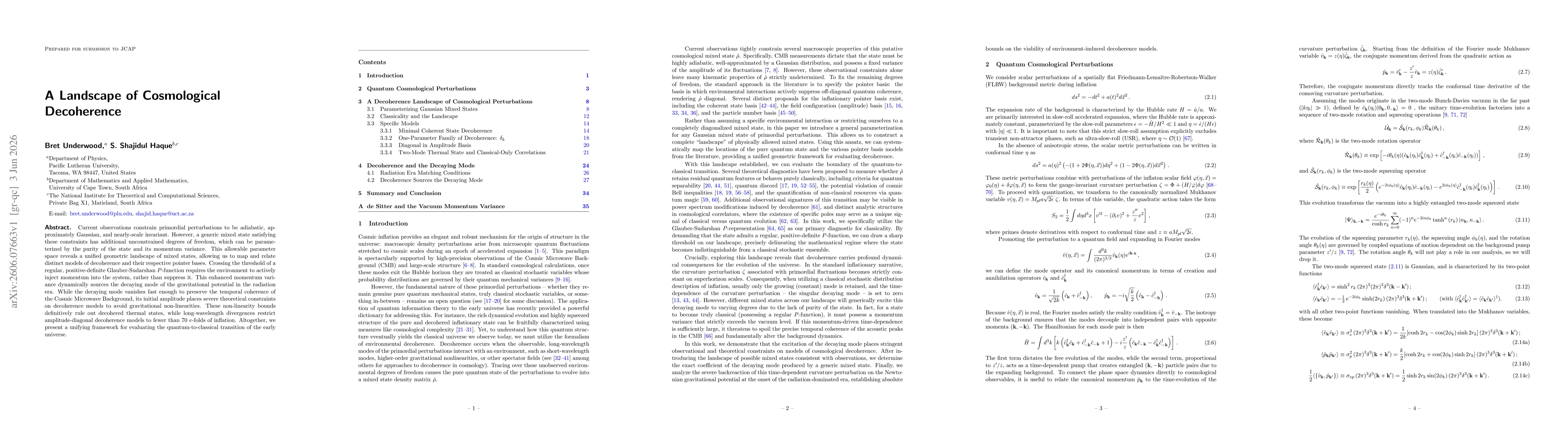 Thumbnail for A Landscape of Cosmological Decoherence