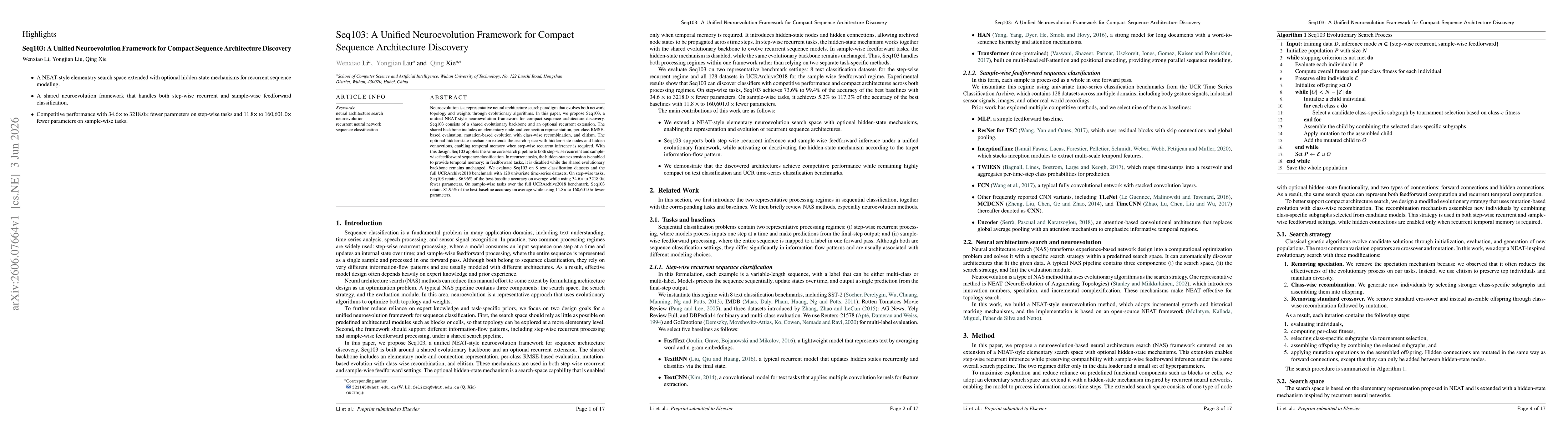 Thumbnail for Seq103: A Unified Neuroevolution Framework for Compact Sequence Architecture Discovery