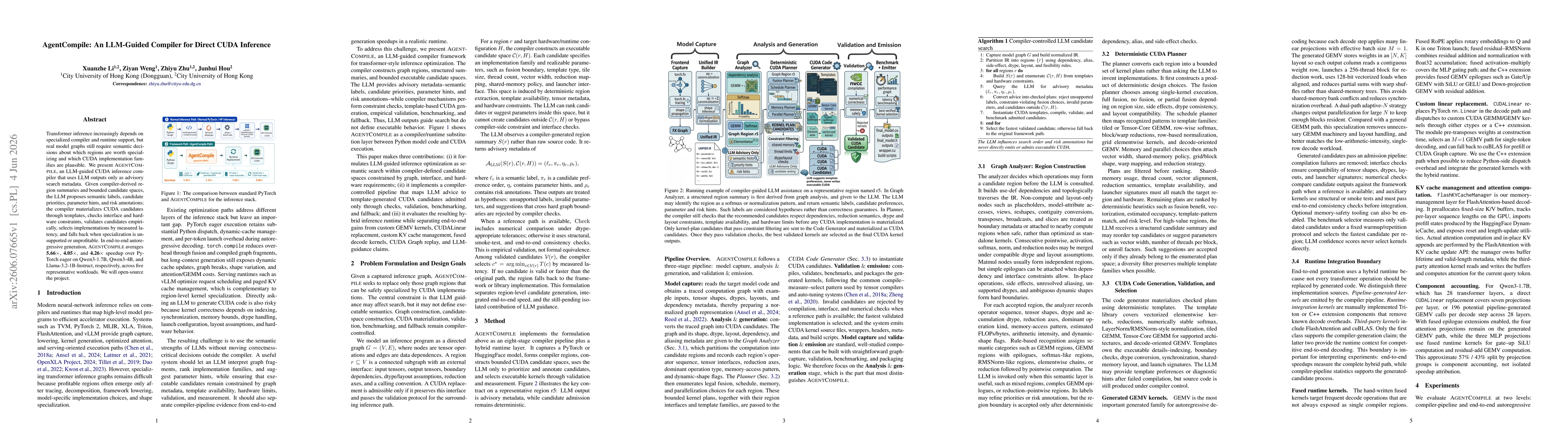 Thumbnail for AgentCompile: An LLM-Guided Compiler for Direct CUDA Inference