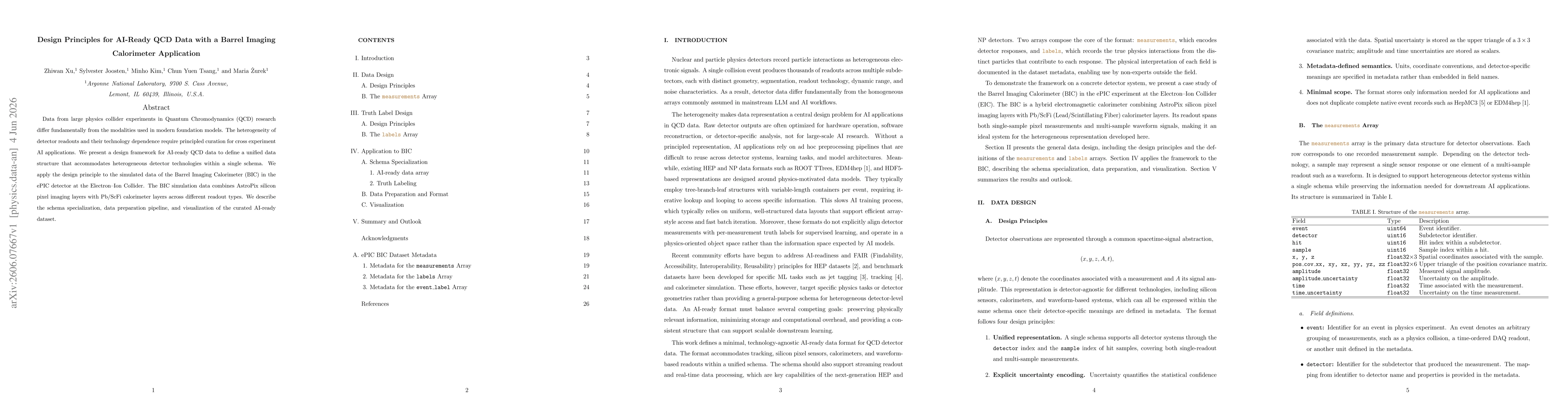 Thumbnail for Design Principles for AI-Ready QCD Data with a Barrel Imaging Calorimeter Application