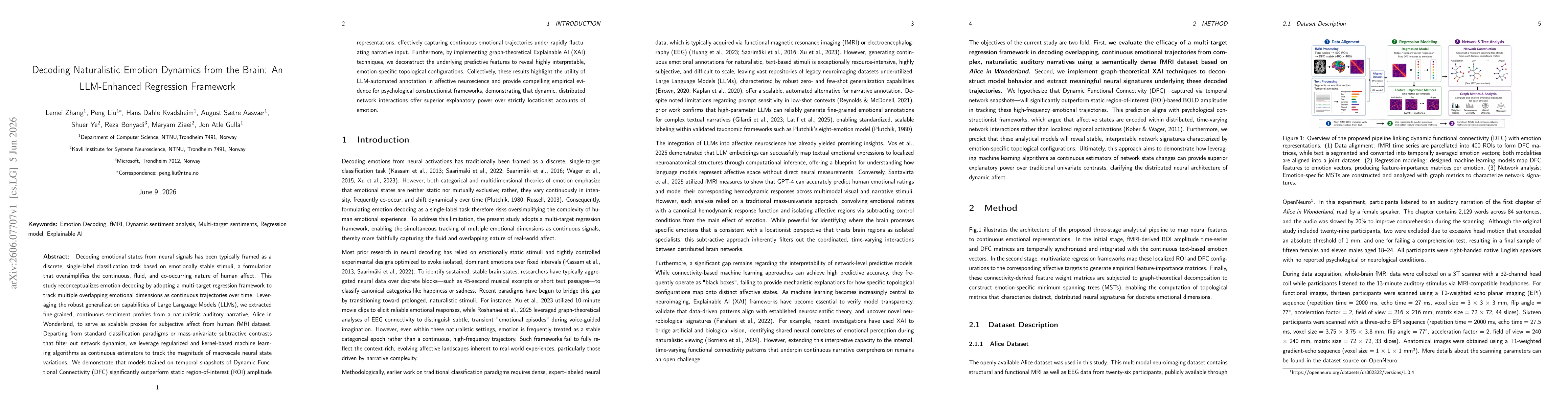 Thumbnail for Decoding Naturalistic Emotion Dynamics from the Brain: An LLM-Enhanced Regression Framework