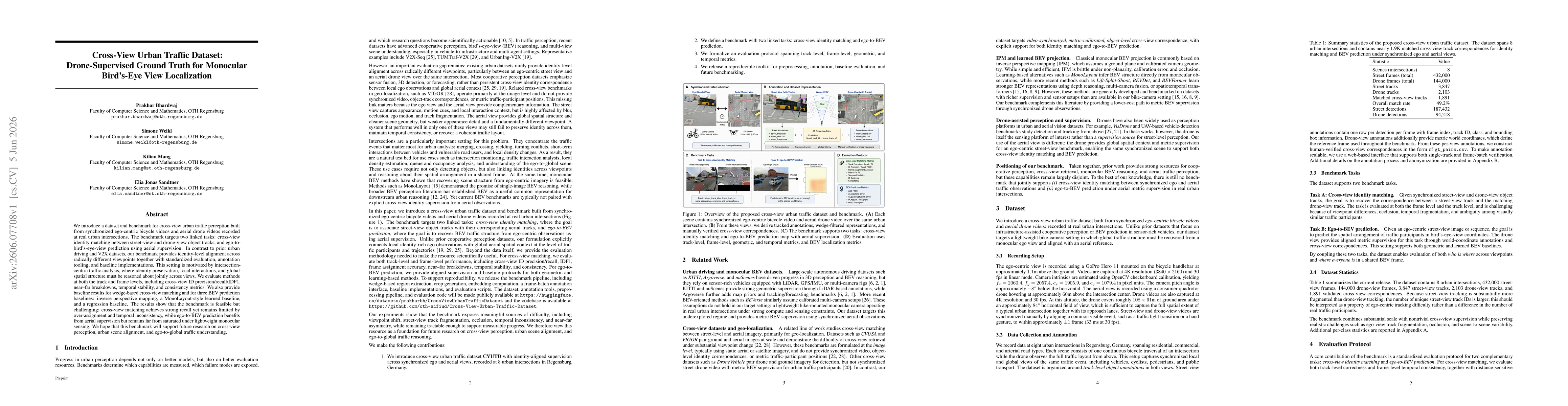 Thumbnail for Cross-View Urban Traffic Dataset: Drone-Supervised Ground Truth for Monocular Bird's-Eye View Localization