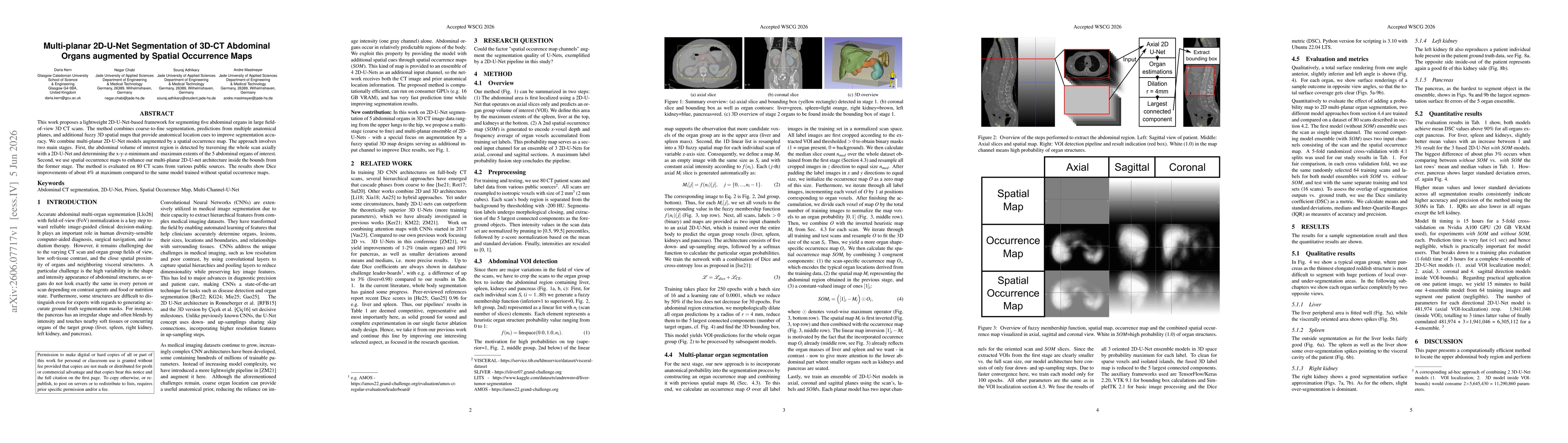 Thumbnail for Multi-planar 2D-U-Net Segmentation of 3D-CT Abdominal Organs augmented by Spatial Occurrence Maps