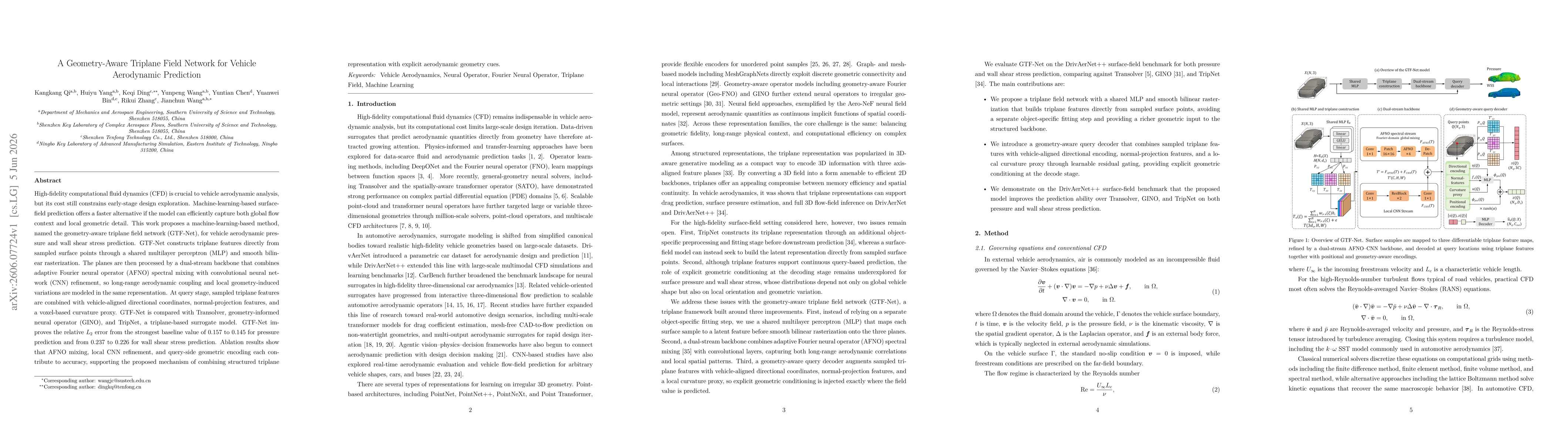 Thumbnail for A Geometry-Aware Triplane Field Network for Vehicle Aerodynamic Prediction
