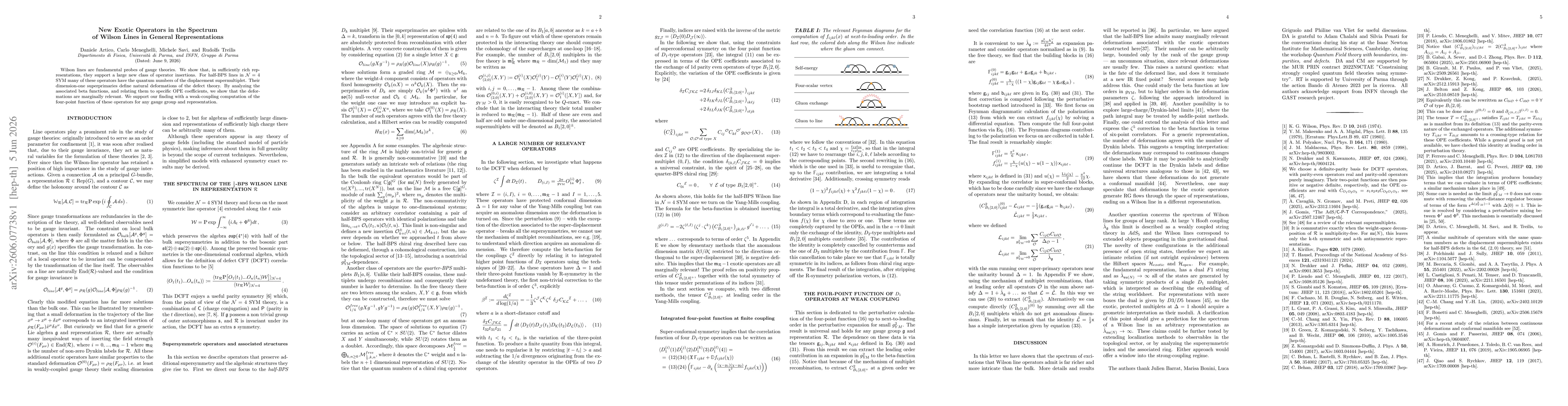 Thumbnail for New Exotic Operators in the Spectrum of Wilson Lines in General Representations