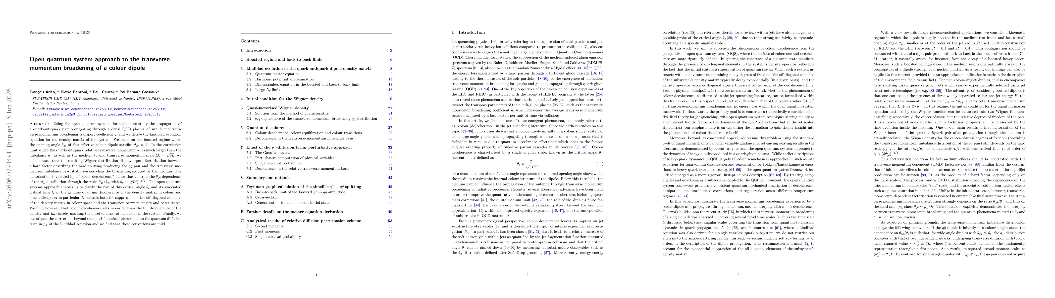 Thumbnail for Open quantum system approach to the transverse momentum broadening of a colour dipole