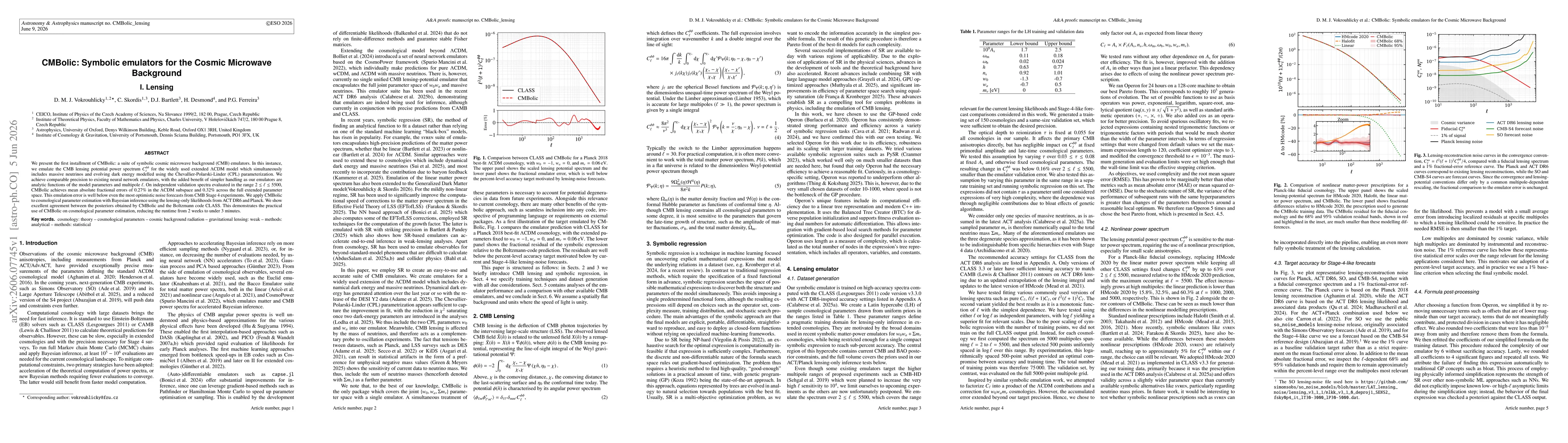 Thumbnail for CMBolic: Symbolic emulators for the Cosmic Microwave Background. I. Lensing