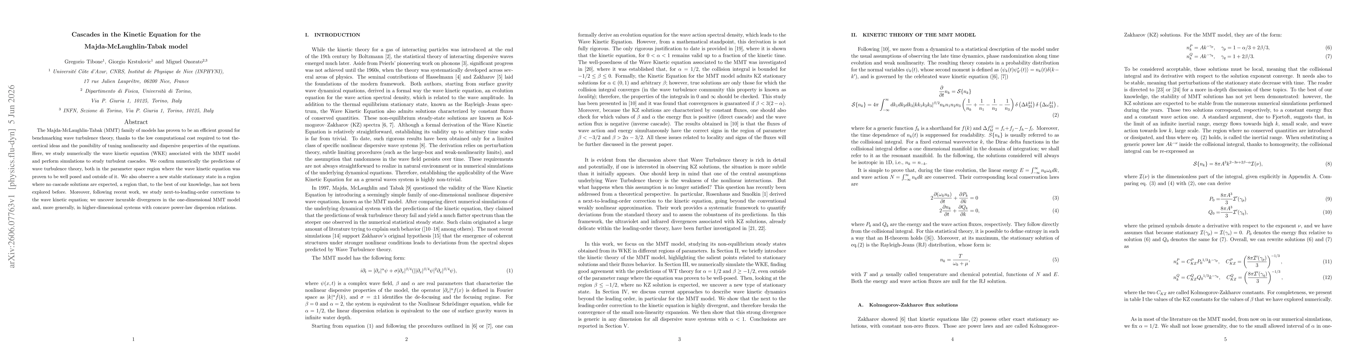 Thumbnail for Cascades in the Kinetic Equation for the Majda-McLaughlin-Tabak model