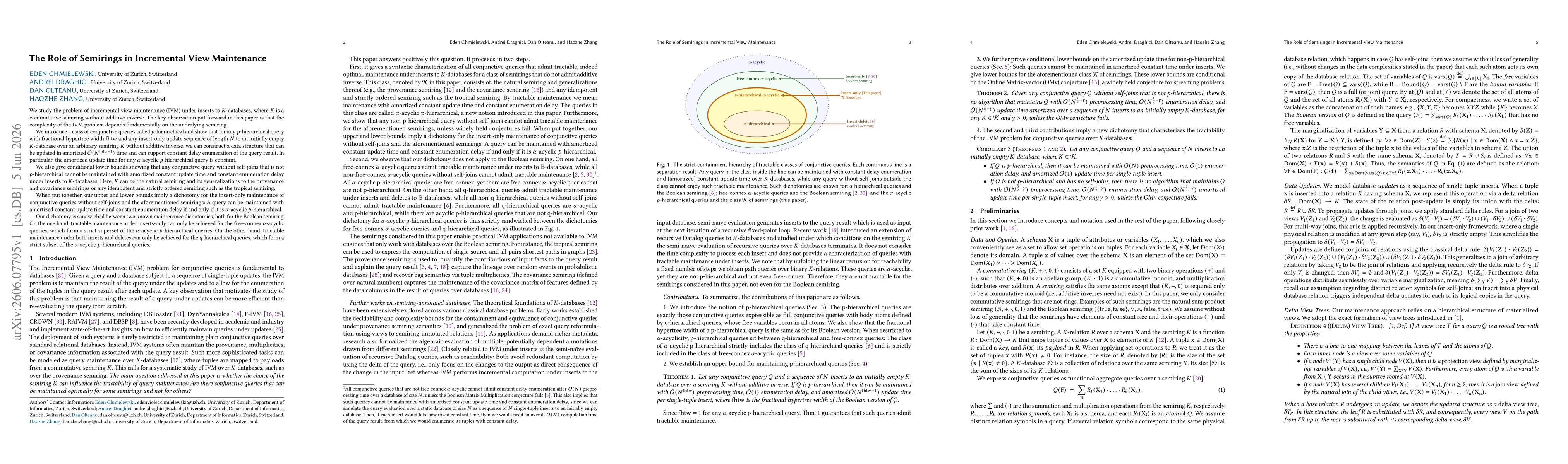 Thumbnail for The Role of Semirings in Incremental View Maintenance