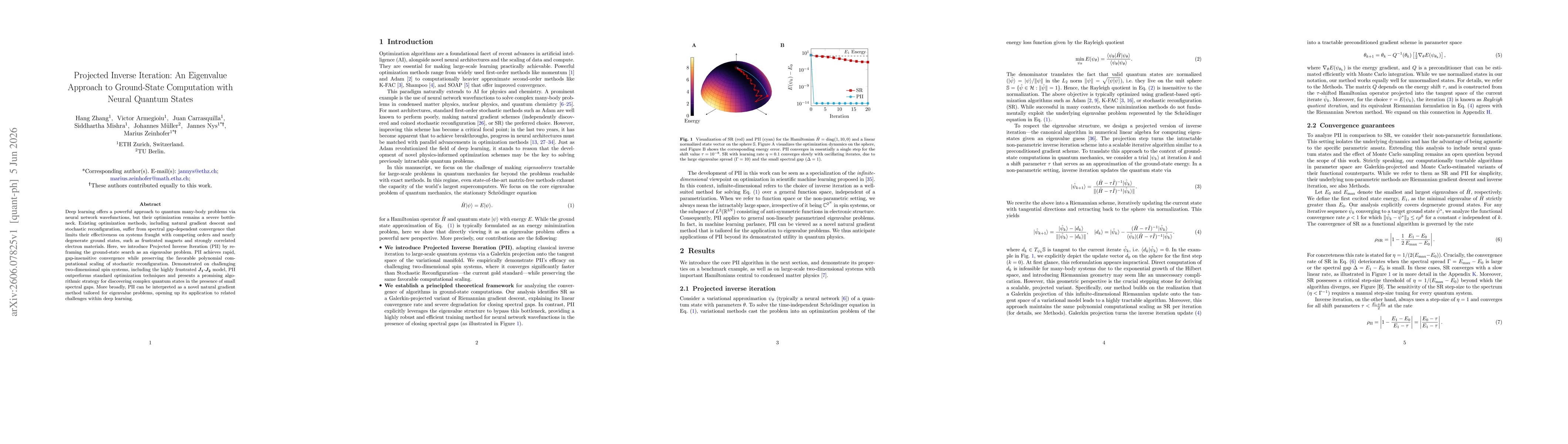 Thumbnail for Projected Inverse Iteration: An Eigenvalue Approach to Ground-State Computation with Neural Quantum States
