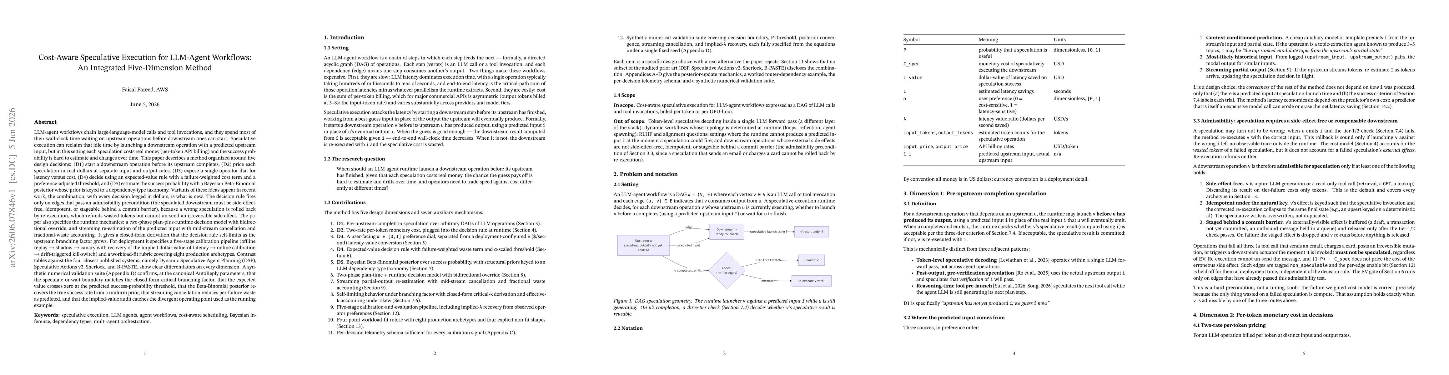 Thumbnail for Cost-Aware Speculative Execution for LLM-Agent Workflows: An Integrated Five-Dimension Method