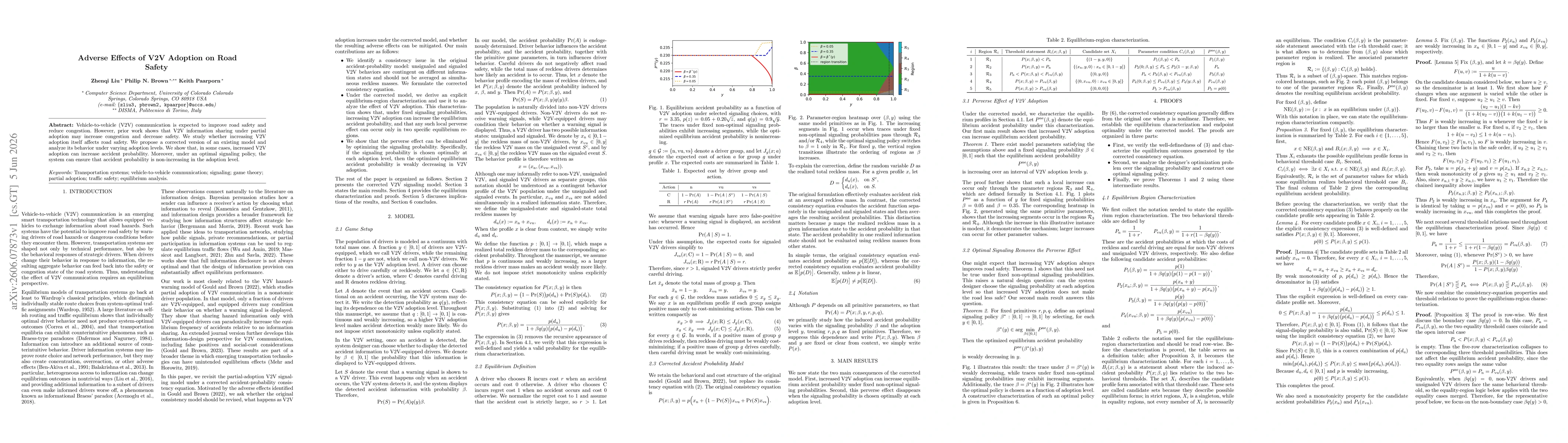 Thumbnail for Adverse Effects of V2V Adoption on Road Safety