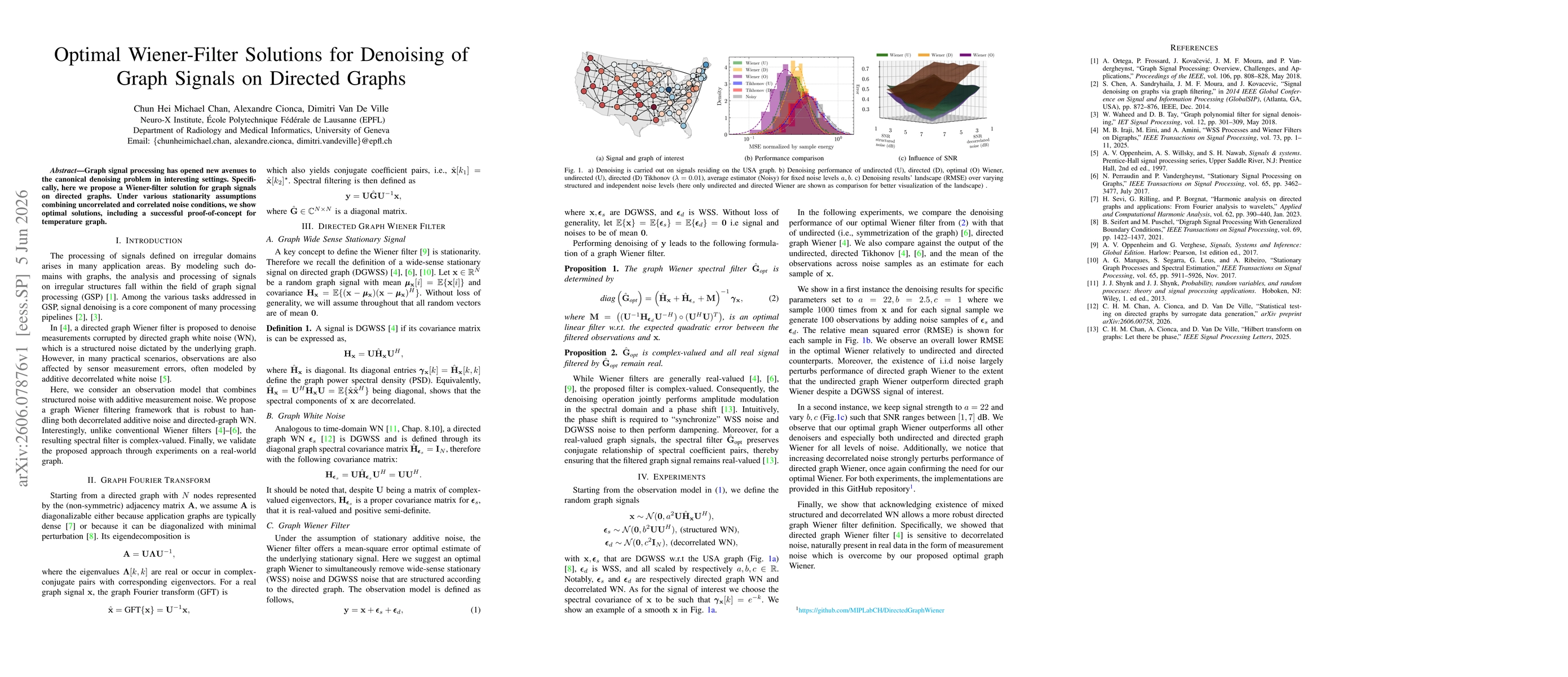 Thumbnail for Optimal Wiener-Filter Solutions for Denoising of Graph Signals on Directed Graphs