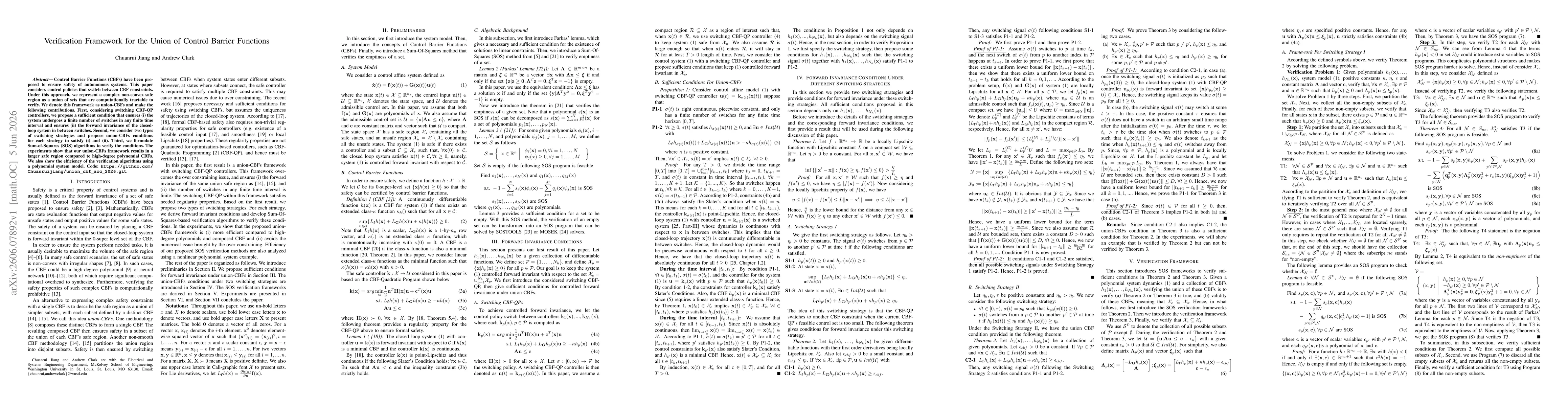 Thumbnail for Verification Framework for the Union of Control Barrier Functions