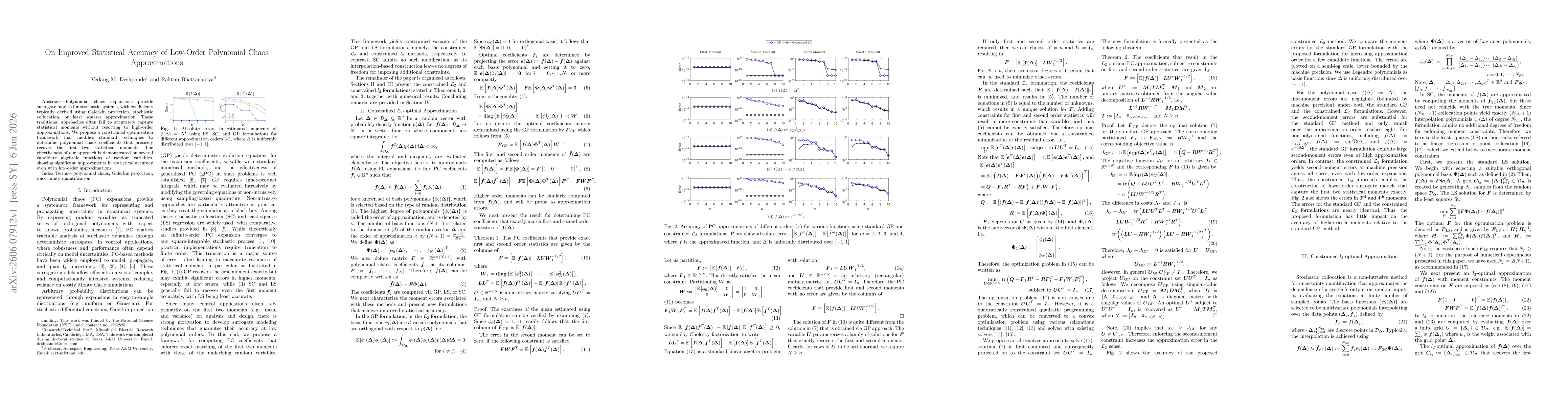 Thumbnail for On Improved Statistical Accuracy of Low-Order Polynomial Chaos Approximations