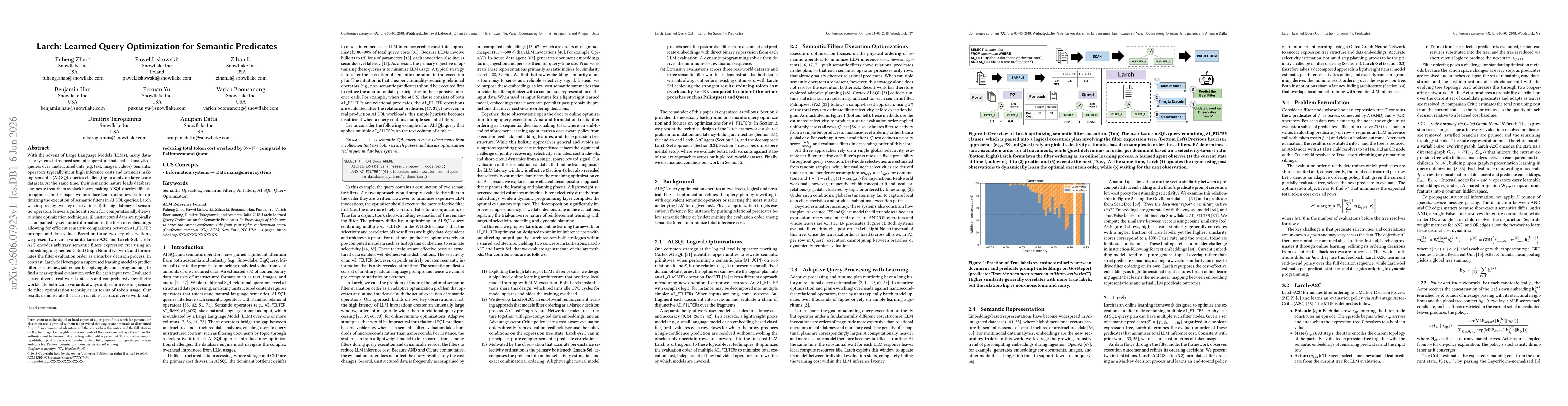 Thumbnail for Larch: Learned Query Optimization for Semantic Predicates