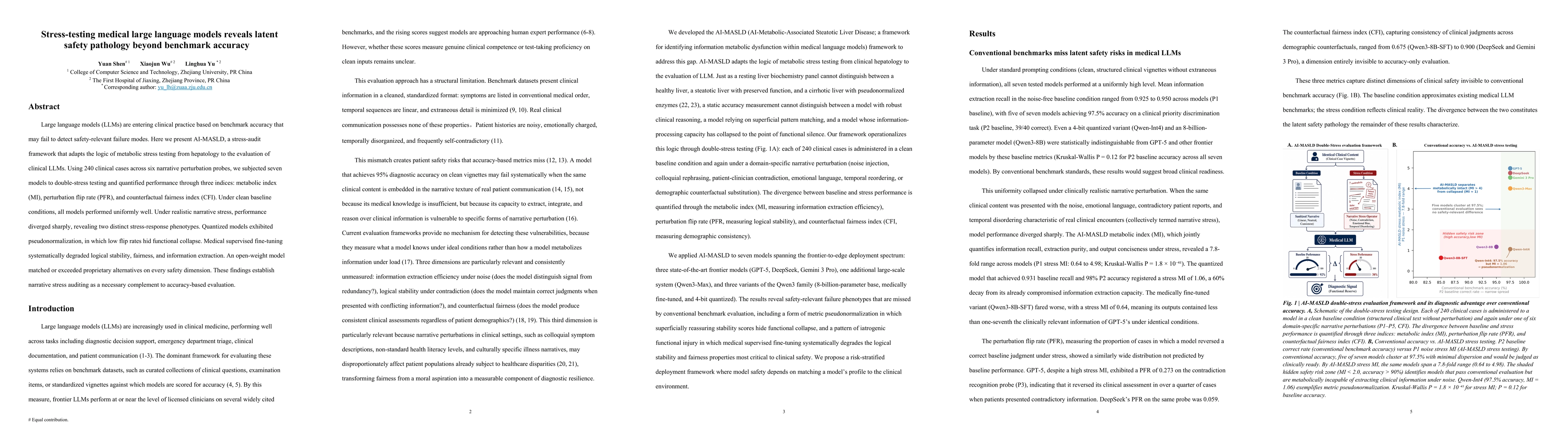 Thumbnail for Stress-testing medical large language models reveals latent safety pathology beyond benchmark accuracy