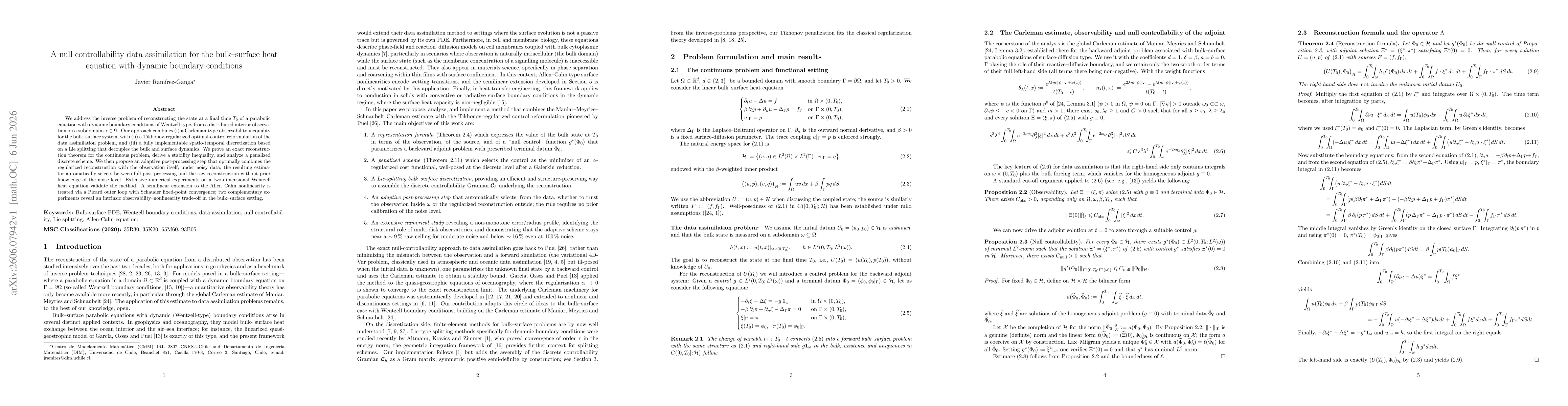 Thumbnail for A null controllability data assimilation for the bulk-surface heat equation with dynamic boundary conditions