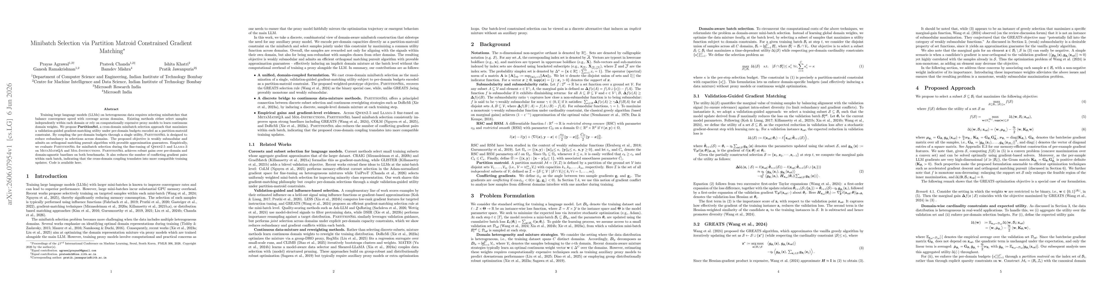 Thumbnail for Minibatch Selection via Partition Matroid Constrained Gradient Matching