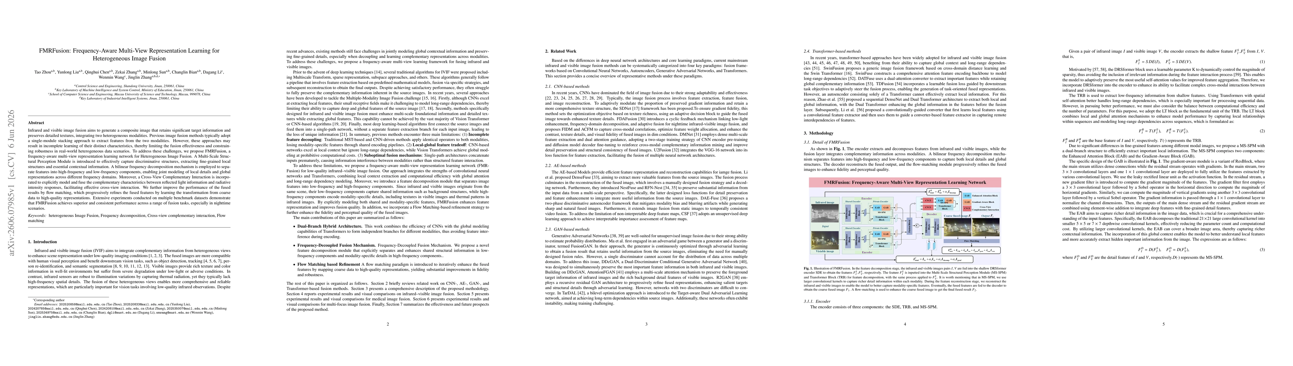 Thumbnail for FMRFusion: Frequency-Aware Multi-View Representation Learning for Heterogeneous Image Fusion
