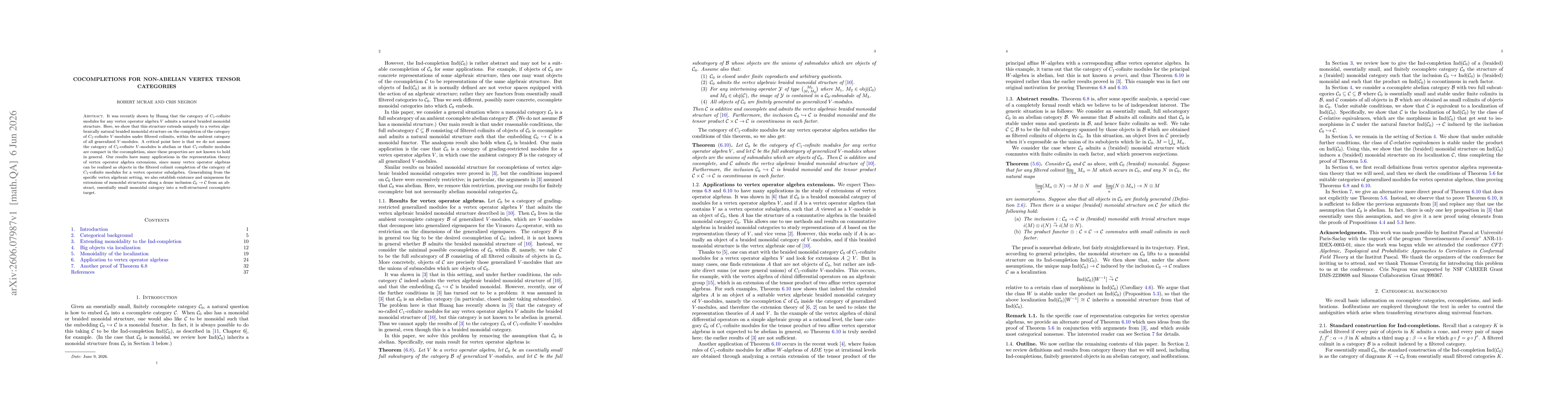 Thumbnail for Cocompletions for non-abelian vertex tensor categories