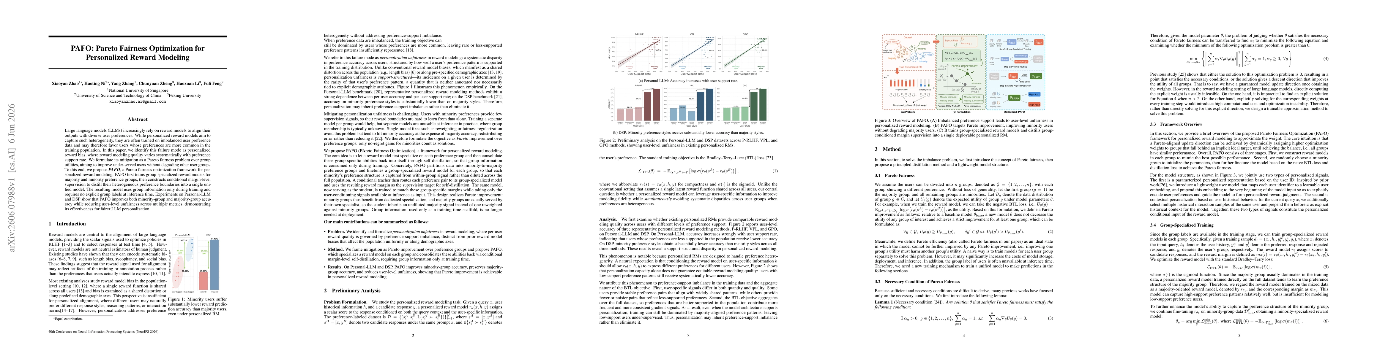 Thumbnail for PAFO: Pareto Fairness Optimization for Personalized Reward Modeling