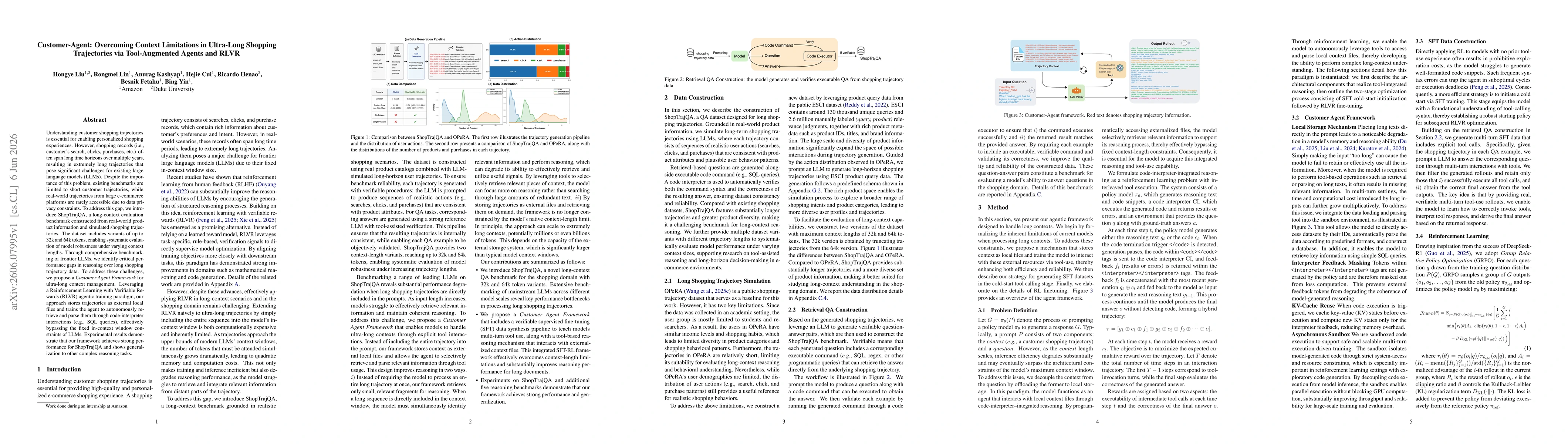 Thumbnail for Customer-Agent: Overcoming Context Limitations in Ultra-Long Shopping Trajectories via Tool-Augmented Agents and RLVR