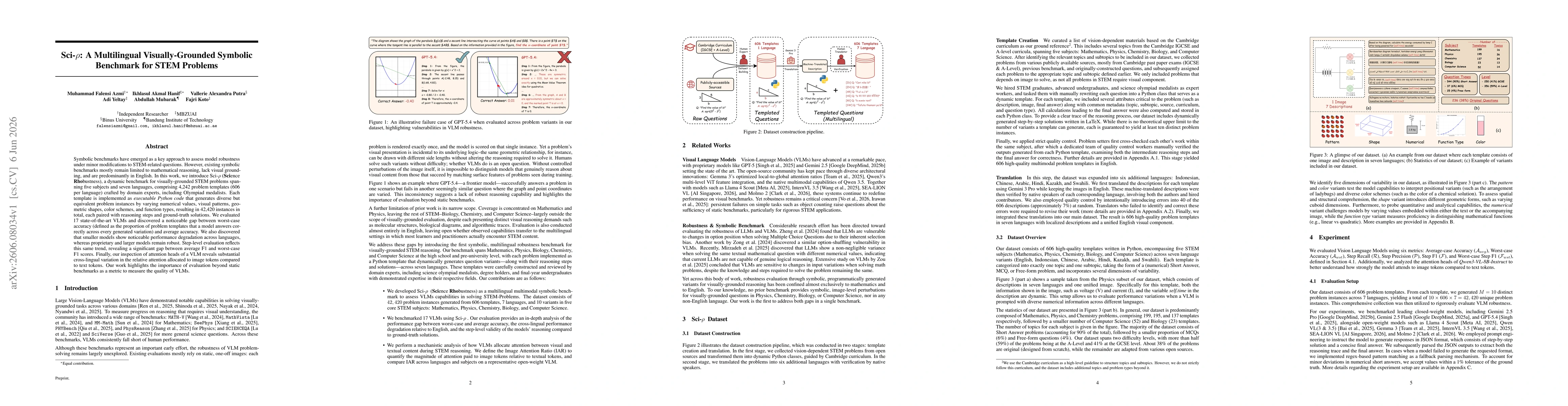 Thumbnail for Sci-Rho: A Multilingual Visually-Grounded Symbolic Benchmark for STEM Problems