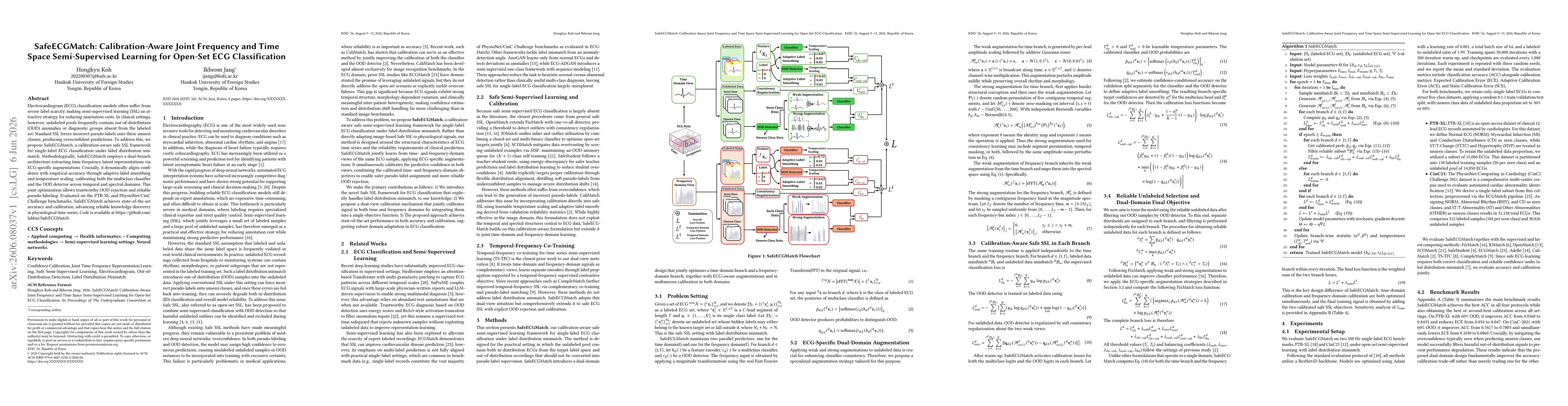 Thumbnail for SafeECGMatch: Calibration-Aware Joint Frequency and Time Space Semi-Supervised Learning for Open-Set ECG Classification