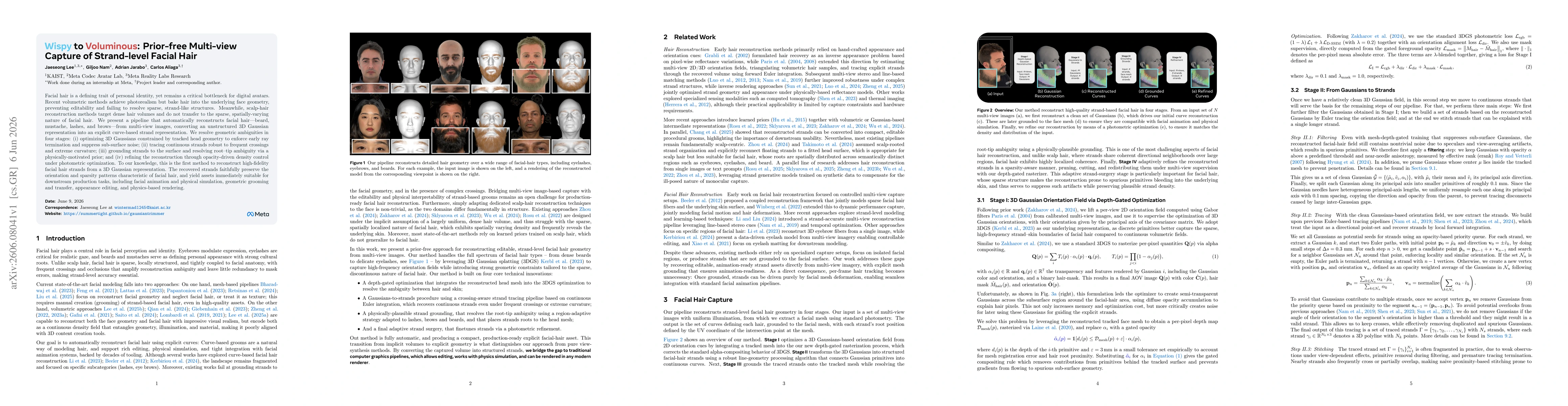 Thumbnail for Wispy to Voluminous: Prior-free Multi-view Capture of Strand-level Facial Hair